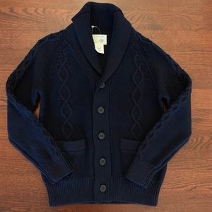 Crewcuts Boys navy cable knit cardigan size 6/7